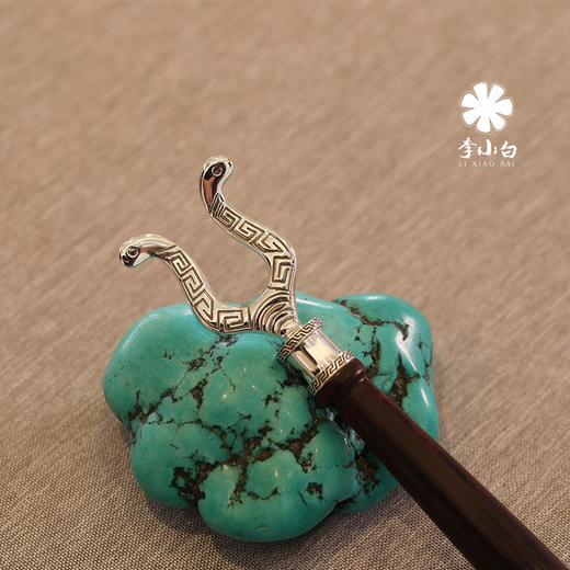 李小白9999 纯银壶夹 纯银壶叉 纯银壶盖叉 纯银壶盖夹 红木柄 商品图2