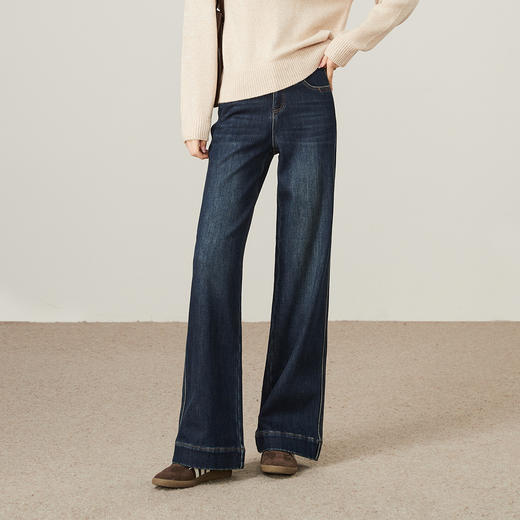 逸阳2025年冬新品加绒加厚微喇裤7463 商品图4