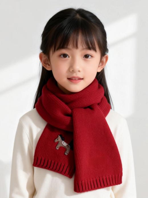 品牌订单小马刺WOOL100%羊毛红色围巾男女同款 商品图1