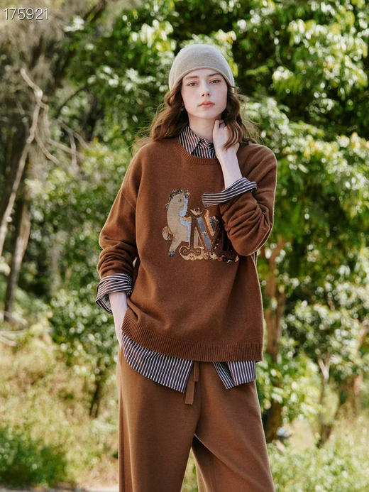 新年系列 Max亮片钉珠羊绒羊毛衫 商品图1