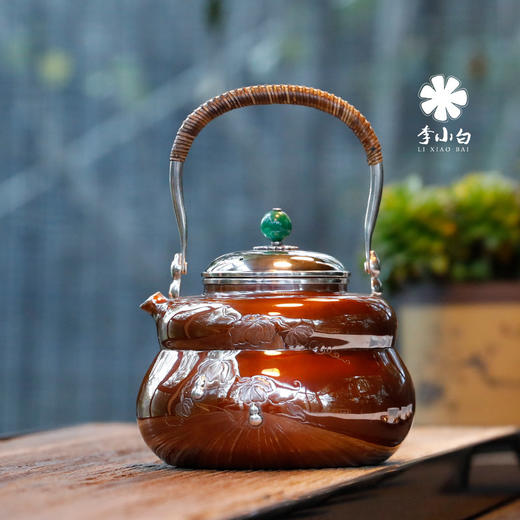 李小白银壶 纯银9999烧水壶 纯银银壶 银壶茶壶 铜包银银壶 商品图0