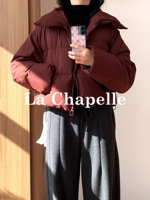 专柜实拍【超轻90鸭绒】拉夏贝尔/La Chapelle通勤简约翻领短款羽绒服女百搭时尚保暖厚外套冬季 商品图2