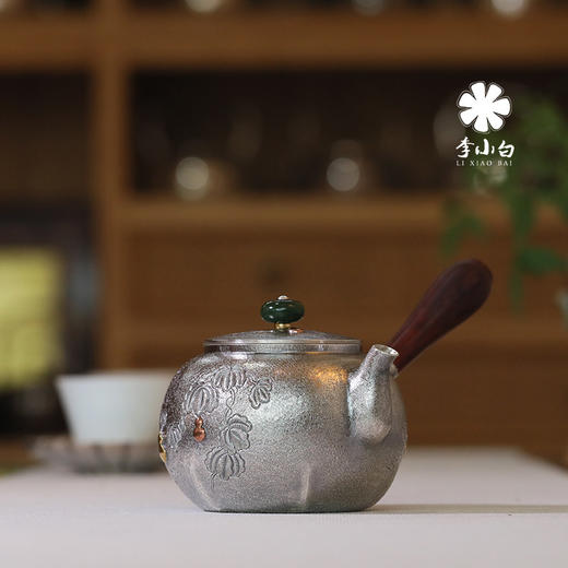 李小白银壶 纯银9999泡茶银壶 纯银泡茶壶 泡茶银壶 烧水银壶 六方福禄泡壶 商品图3