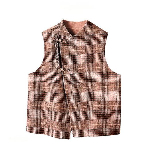 新中国风双面呢立领盘扣羊毛马甲 商品图3