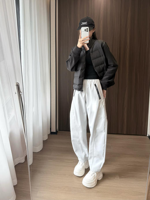 男女同款鸟家同款暗纹暖绒软壳弯刀裤户外防风保暖裤 商品图7