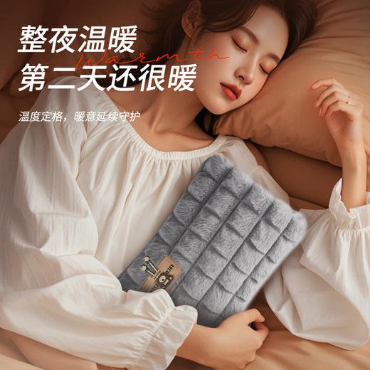 【超暖❗️国标充电热水袋】安全智能温控 65°C自动断电 整夜温暖 暖意延续守护！防爆自动断电暖水袋毛绒卡通双插手暖宝宝 商品图3