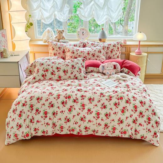 【YW】无忧购“清仓福利”床上套件秋冬新款床单被套双面牛奶绒田园风家用四件套（截单后3-5天发货) 商品图0