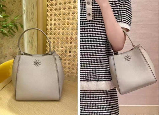 ¥2350🇺🇸直邮，Tory Burch专柜新颜色Mcgraw系列小号变形水桶包 ，陶土灰色 ，🉑手提🉑斜挎 商品图3