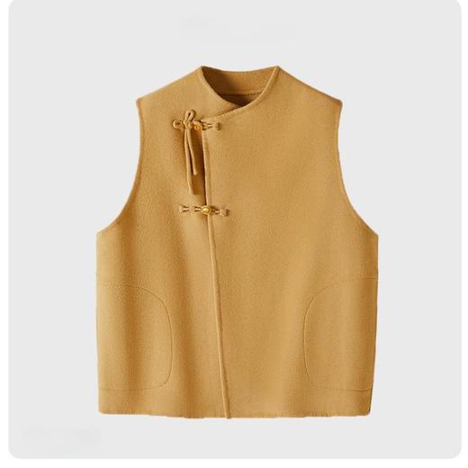 新中国风双面呢立领盘扣羊毛马甲 商品图5