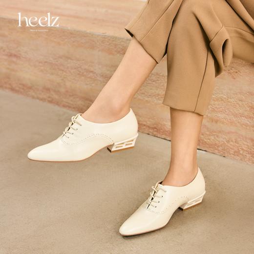 heelz设计师手工鞋履 ｜H 繁花跟奥丁羊皮牛津鞋 3.6公分 商品图1