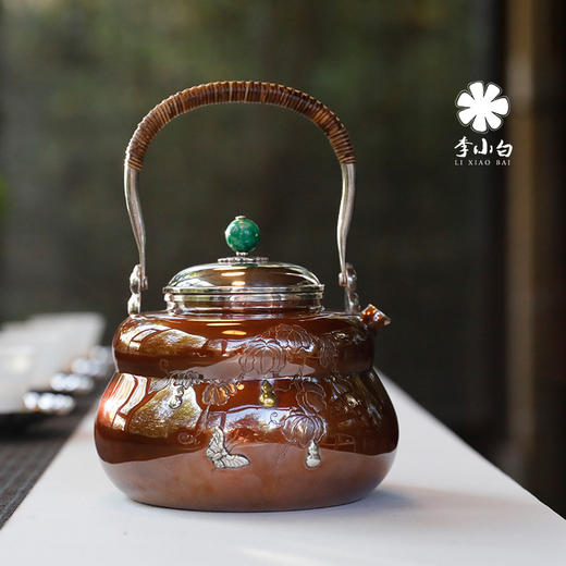 李小白银壶 纯银9999烧水壶 纯银银壶 银壶茶壶 铜包银银壶 商品图2