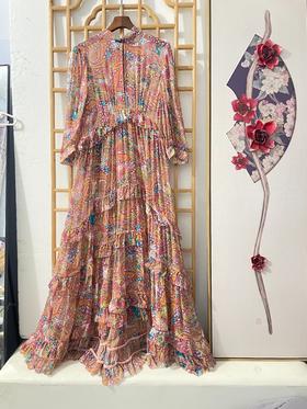 「断码清仓」精品100%桑蚕丝签上开口前短后长蛋糕连衣裙   ZFYY273