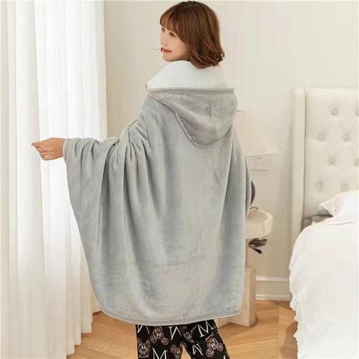 法兰绒披风绒毯 空调懒人披肩毯子 午睡办公室保暖空调披风小毛毯 商品图1