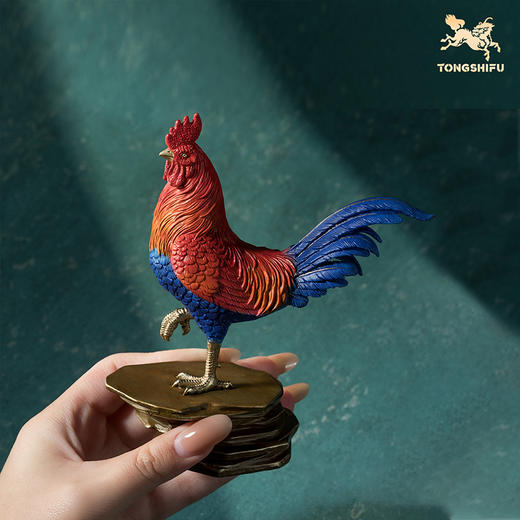 铜师傅《大吉大利》客厅办公室铜鸡摆件 家居装饰工艺品 商品图4
