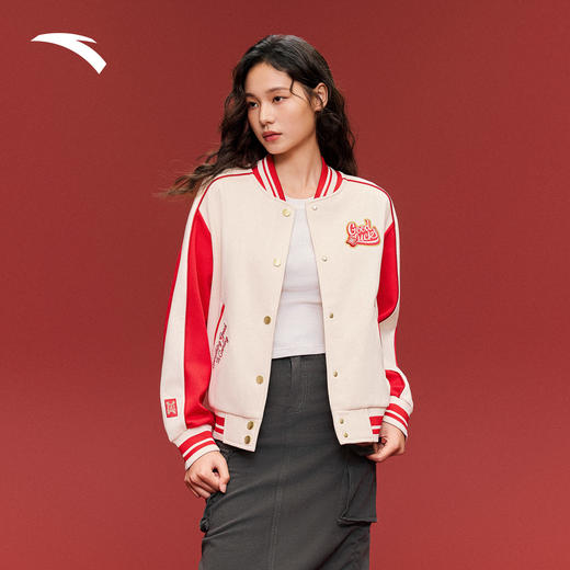 安踏好事发生丨新年棒球服夹克女士外套运动上衣162618703S 商品图1