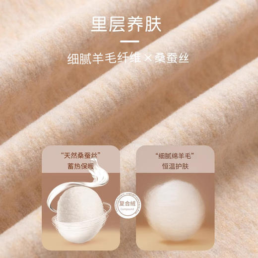 【轻暖科技❗️羊毛蚕丝德绒背心】“天然桑蚕丝”蓄热保暖，“细腻绵羊毛”	蓄热保暖，润肤轻柔顺滑柔软	，男士无痕发热马甲秋衣打底衫保暖背心式QQ 商品图1