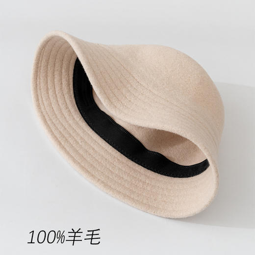 100%羊毛渔夫帽帽，澳毛保暖帽百搭盆帽洋气女帽LJX-X890 商品图2