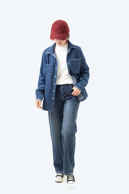 加绒牛仔衬衫 商品图0