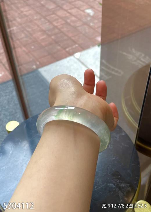 玻璃种飘翠手镯【5304112】圈口52.5~具体价格微信咨询 商品图4