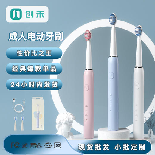 家用电动牙刷成人三档软毛电动牙刷usb充电款声波电动牙刷 商品图0