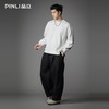 PINLI品立2026春季新款男士宽松落肩圆领纯色套头卫衣上衣潮牌男B262109002 商品缩略图1