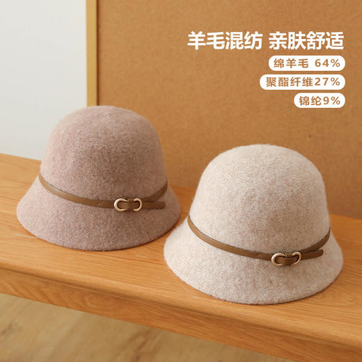 高级感毛呢渔夫帽气质优雅小礼帽，女生法式复古圆顶盆帽显脸小LJX-X230 商品图2