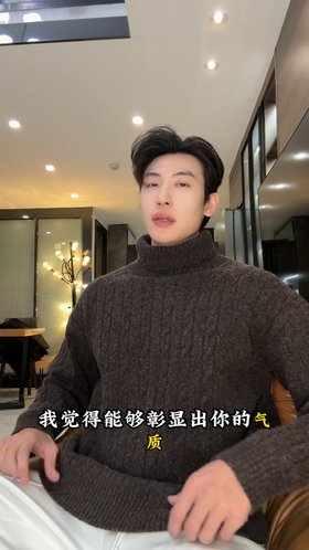 8865SDSA男士秋冬新款痞帅男装慵懒风简约纽花立领针织毛衣百搭时尚