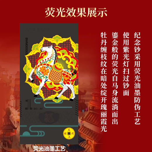 《金马奔腾》马年生肖贺岁纪念银钞四连体 商品图1