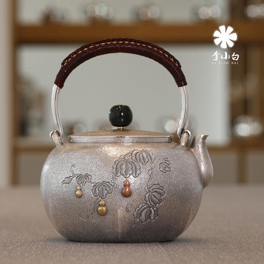 李小白银壶 纯银9999银壶 纯手工银壶 银壶茶壶 口打出烧水壶 六方福禄 商品图3