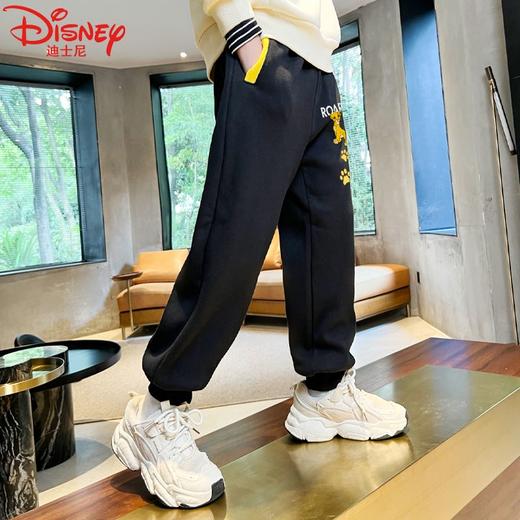 迪士尼男童加绒裤子秋冬款洋气宽松儿童运动裤男孩加厚冬季衣服潮 商品图4