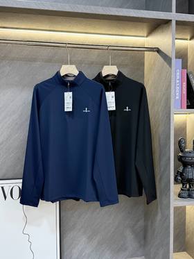 点此购买 比音勒芬冬季男士加绒半拉链长袖打底衫 ss 338972