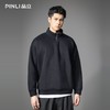 PINLI品立2026春季新款男士潮牌拉链立领落肩袖套头卫衣纯色上衣B262109004 商品缩略图0