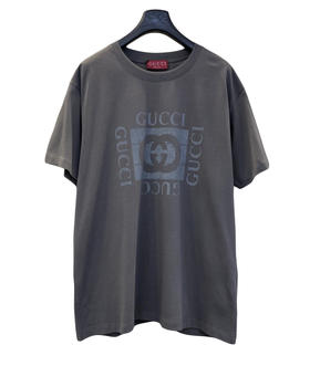 中性款做旧印花短袖T恤hu012