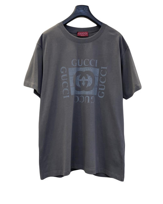 中性款做旧印花短袖T恤hu012 商品图0