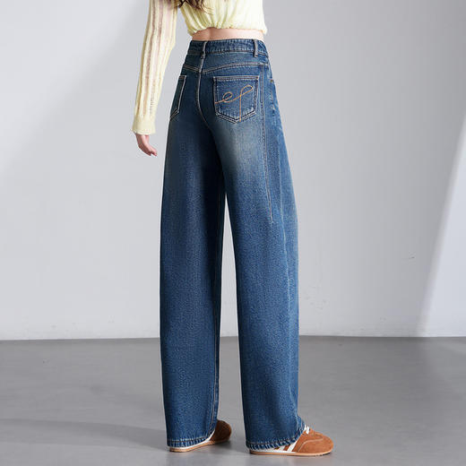 牛仔弯刀裤加绒保暖阔腿裤，宽松休闲裤长裤MYX-XYF-1576-Y 商品图2