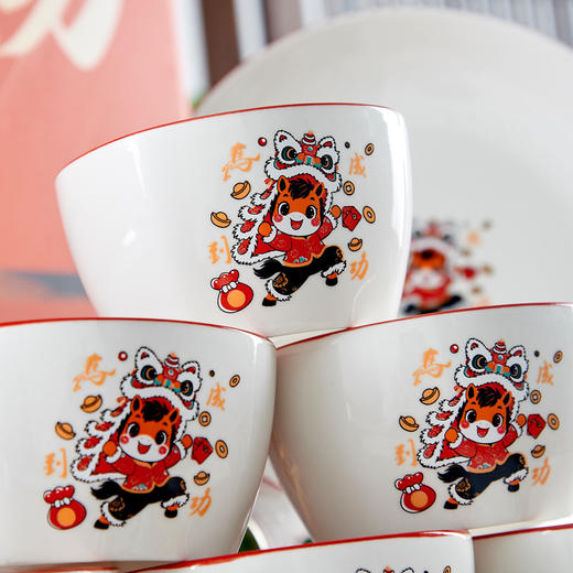 【新年陶瓷碗筷套装】马到成功礼品碗餐具碗碟礼盒套碗 马年礼品套装   商品图2