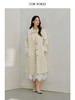 ForPoem 现货 26/SS原创设计米白色中长款花边袖口翻领风衣外套 商品缩略图2