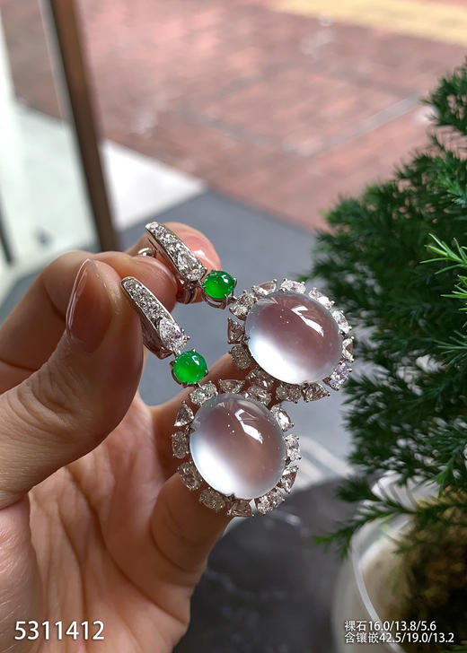 玻璃种蛋面耳坠【5311412】具体价格微信咨询 商品图3