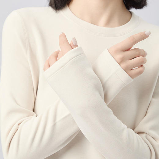 「自」全新升级【铂金会员146/天猫199/差价53】(11203)洛诗琳圆领德绒打底衫2025秋冬a类羊毛蚕丝软糯保暖上衣 商品图2