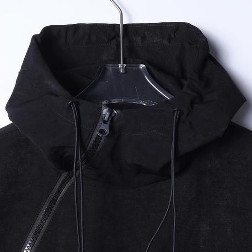 W2770SDSA男士秋冬新款痞帅男装韩版纯色斜拉链设计连帽夹克外套百搭 商品图2