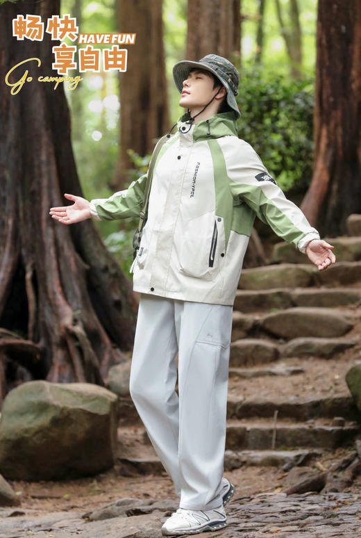 男女同款鸟家同款暗纹暖绒软壳弯刀裤户外防风保暖裤 商品图3