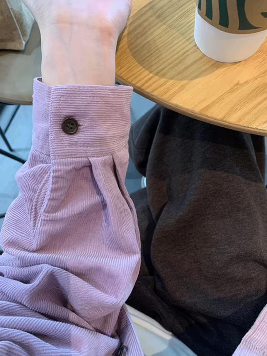 芋泥紫灯芯绒衬衫 商品图1