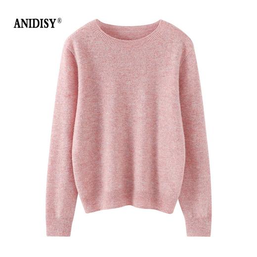 100%纯山羊绒圆领长袖一线成衣针织毛衣 商品图0