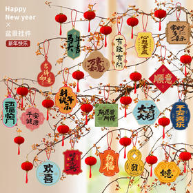 【马年福利❗️9.9抢36件🔥新年挂件】把“福气和年味“带回家，喜庆氛围轻松营造！吊卡装饰品挂件2026春节过年树上布置盆栽绿植小灯笼挂饰