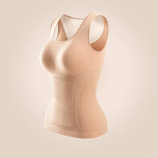 【自带胸垫❗️全羊毛绒发热保暖背心】6种纤维轻盈贴合不臃肿，精准控温一路暖和，固定杯垫机洗不跑位，软硅胶条承托防下垂，带胸垫打底加绒加厚内衣塑身美体护颈肚QQ 商品图6