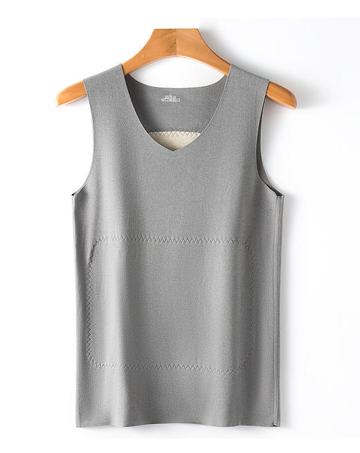 【超值2件❗️蚕丝护肚保暖背心】桑蚕丝+绵羊毛 更加保暖，亲肤保暖色纱混纺，无痕随意裁工艺，不易起球不易褪色，男士内衣加绒加厚双面绒发热打底衫QQ 商品图5