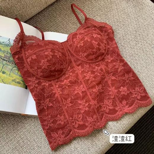 【显白封神❗️法式蕾丝背心】单穿叠穿都时髦，立体罩杯，小胸也能穿出圆润饱满，内搭可外文胸一体美背吊带内衣上衣修身QQ 商品图4