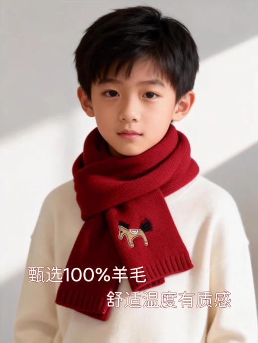 品牌订单小马刺WOOL100%羊毛红色围巾男女同款 商品图2