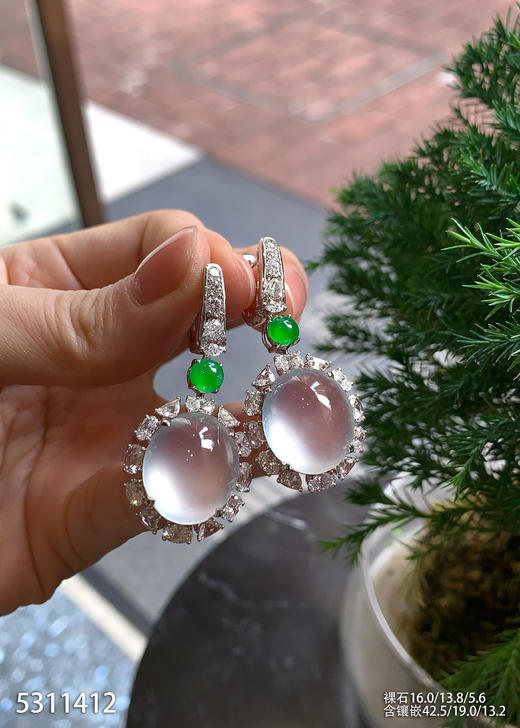 玻璃种蛋面耳坠【5311412】具体价格微信咨询 商品图2