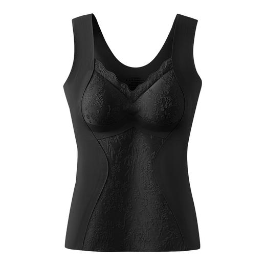 【国风浮雕❗️无痕保暖背心】高阶穿搭轻装上阵，提拉上托自然有型，温暖塑形轻盈无痕，馥郁繁花浮雕提花，固定杯免穿内衣聚拢修身打底德绒上衣女QQ 商品图5